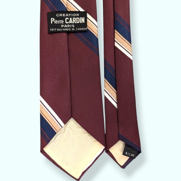 Vintage Pierre Cardin Red Striped Tie - Picture 3 of 3